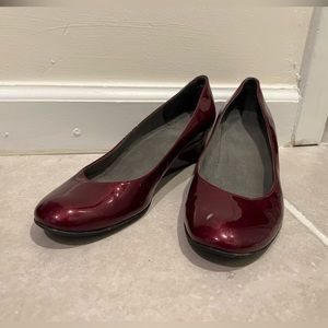 Stuart Weitzman Red Patent Wedges